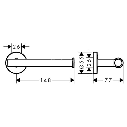 Держатель туалетной бумаги Hansgrohe Logis Universa, хром (41726000)
