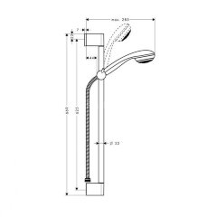 27728000 Crometta 85 Душевой набор Crometta 85 1jet/Unica'Crometta 0,65 м, ½’