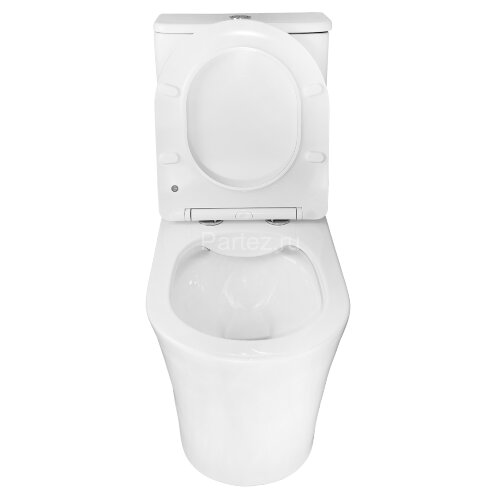 Унитаз-компакт Azario ANTEO ROUND 385х630х820 напольный, безободковый, быстросъемное сиденье микроли