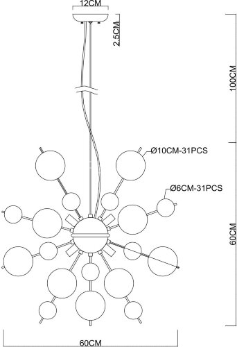 Подвесная люстра Arte Lamp A8313SP-9CC