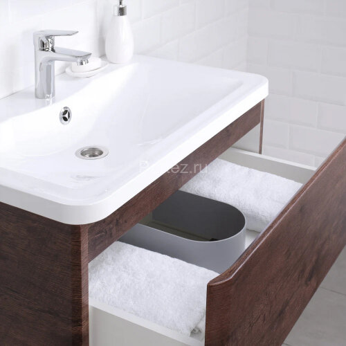 Комплект тумба Итана Roberto 70 (700х453х606) подвесная, с раковиной Adel 70/Adelina 70, акация темн