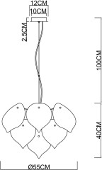 Подвесная люстра Arte Lamp A5695SP-5WH