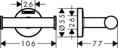 Крючок Hansgrohe Logis Universal, Хром (41725000)
