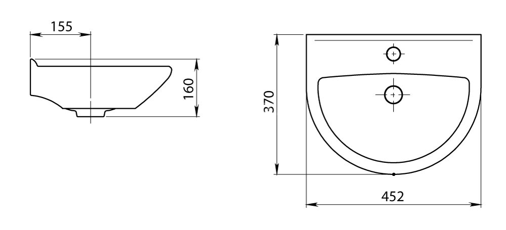 Мини - раковина "Родничок" 450 х 370, белая (1.3131.0.S00.10B.0)