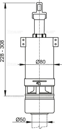 Сливной механизм Alcaplast, для низкорасположенного бачка (A02)