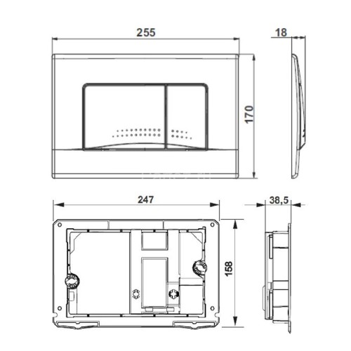 Кнопка смыва Roca ACTIVE PL 32B для ПЭК, хром глянец