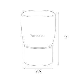 Стакан керамический Azario ELVIA настольный, золото (AZ-126AG)