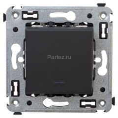 Выключатель 1-кл. СП Avanti &quot;Черный матовый&quot; DKC 4412103