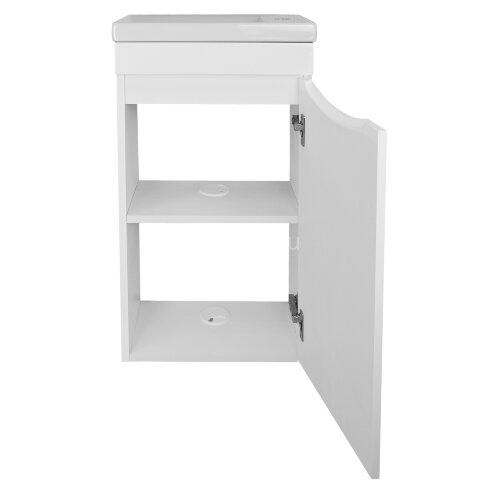 Комплект тумба подвесная Loranto Алина - 40 400х220х730 с раковиной Миранда 40 правая, белый (CS0008