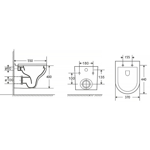 Унитаз подвесной Azario STELLA 370х400х550 ободковый, с быстросъемным сидением микролифт, белый (AZ-