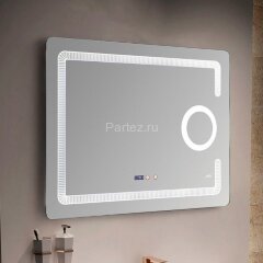 Зеркало с LED-подсветкой MELANA-8060 подогрев/часы/космет.зеркало (MLN-LED092)
