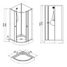 Душевая кабина Loranto NEO 90x90x(190+15) c низким поддоном 15см, прозрачное закаленное стекло 5 мм, задние стеклянные стенки черные, профиль черный-м