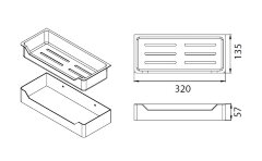 Полка прямоугольная Fixsen Hotel одноэтажная, хром (FX-31003C)