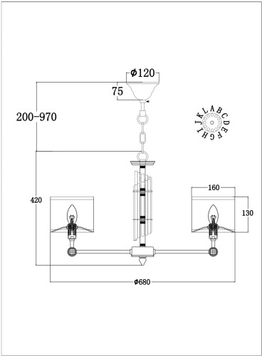 Подвесная люстра Maytoni MOD088PL-06BS