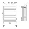 Полотенцесушитель электрический AZARIO PALERMO 500/600 квадрат, 6 секций, диммер справа, белый (AZ83