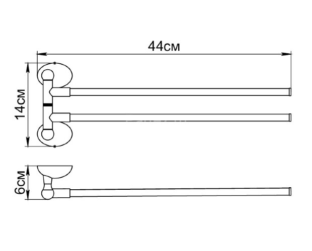 Полотенцедержатель Fixsen Briz поворотный двойной, хром (GR-3002А)