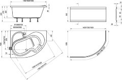 Ванна акриловая Ravak ROSA 140x105 правая белая