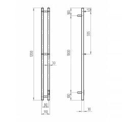 Полотенцесушитель электрический ДВИН X neo 120/10 К диммер Чёрный матовый (4657763847067)