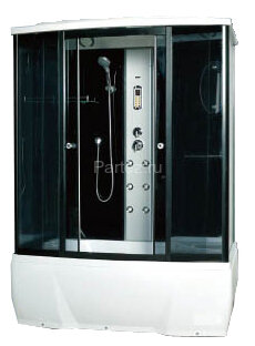 Душевая кабина с тропическим душем Loranto CS 77-3 A 150x85x215 см черная дверь раздвижная