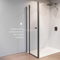 Душевая дверь Roca CAPITAL распашная 100х195, толщина полотна 6мм универсальная, цвет профиля черный