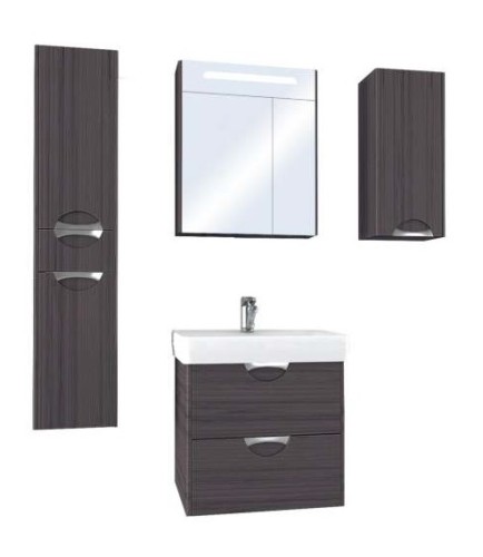 Зеркало-шкаф AQUATON СИЛЬВА 60 с подсветкой, Дуб Макиато (1A216202SIW50)