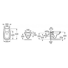 Унитаз подвесной Roca Debba (7.3469.9.700.0)