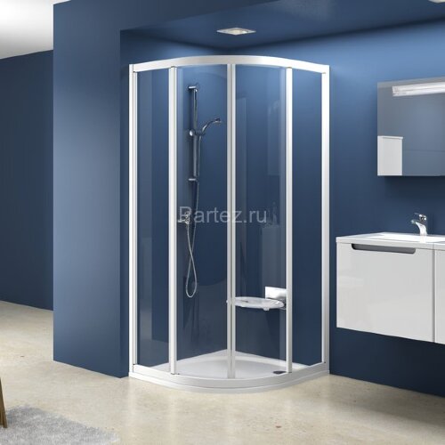 Душевой уголок Ravak Supernova SKCP4-90, профиль белый, цвет стекла "Водная зябь"