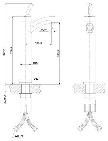 Смеситель для умывальника Lemark Element LM5109S