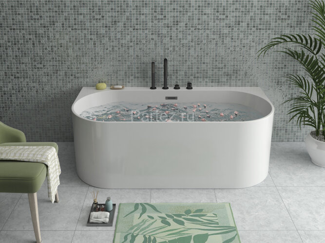 Ванна акриловая Azario BRADFORD 1800х800х580 пристенная, в комплекте с сифоном и металлической рамой