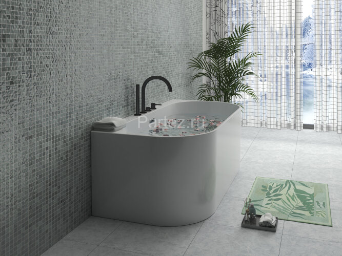 Ванна акриловая Azario BRADFORD 1800х800х580 пристенная, в комплекте с сифоном и металлической рамой