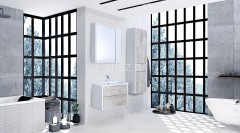 RONDA Шкаф-колонна правый, бетон/белый матовый