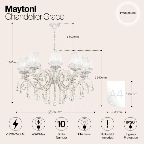 Подвесная люстра Maytoni ARM247-10-G