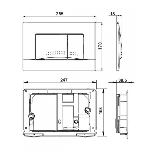 Клавиша смыва Roca Active 32B механическая, пластик, хром матовый (7.8901.1.30B.2)