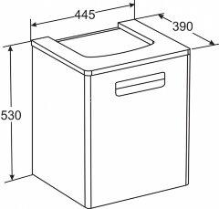 Roca Х The GAP м-ль д/раковины 450мм, тиковое дерево,пленка