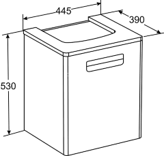 THE GAP Модуль д/раковины 450 мм, белый