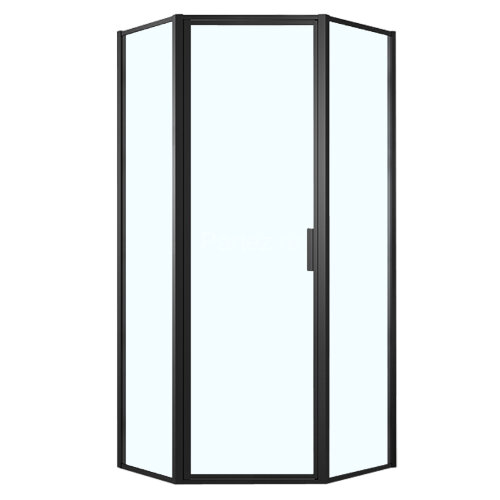 Душевое ограждение Azario RICHMOND (900х900х2000), БЕЗ ПОДДОНА, прозрачное стекло 6 мм, цвет профиля черный (AZ-NAG3231 900 Black)