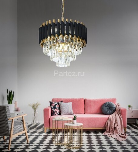 Подвесная люстра Lumina Deco LDP 6003-400 BK+F.GD