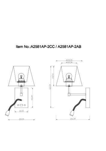 Бра Arte Lamp A2581AP-2CC