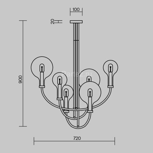Потолочная люстра Maytoni MOD333PL-06B