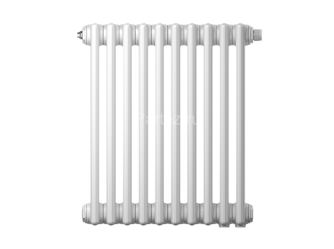 Радиатор трубчатый Zehnder Charleston Retrofit 2056, 16 сек.1/2 ниж.подк. RAL9016 (кроншт.в компл)