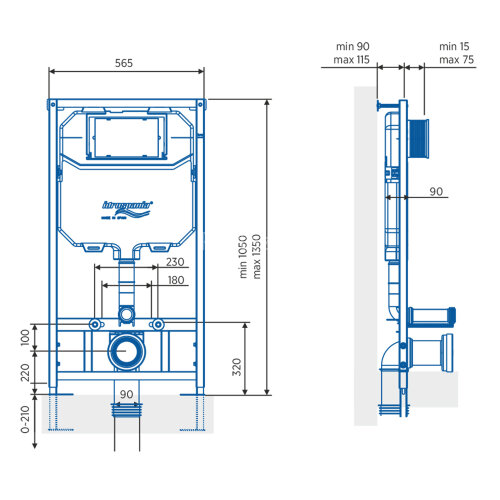 СЕТ: Инсталляция IDROSPANIA TABARCA + унитаз Azario Teramo смыв "Торнадо", с быстросъемным сиденьем 