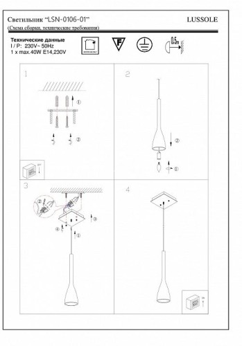 Подвесной светильник Lussole LSN-0106-01