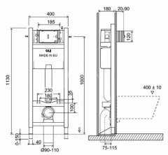 Комплект: Инсталляция Expert Total Black LE, мех. + панель слива Slim Della хр.гл. OLI (886668SDOO)