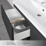 Комплект Itana тумба с раковиной подвесная Roberto 100 с выдвижными ящиками, графит (CS00091330)