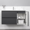 Комплект Itana тумба с раковиной подвесная Roberto 100 с выдвижными ящиками, графит (CS00091330)
