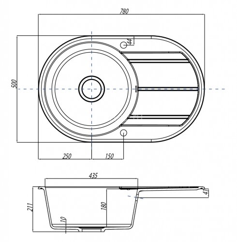 Кухонная мойка AQUATON Амира, цвет терракотовый (1A712932AI270)