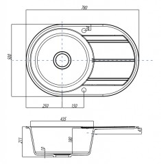 Кухонная мойка AQUATON Амира, цвет терракотовый (1A712932AI270)