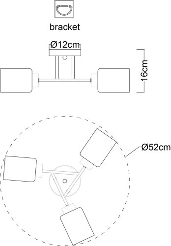 Потолочная люстра Arte Lamp A1547PL-3BK
