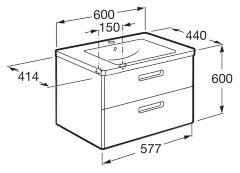 THE GAP Модуль д/раковины 600 мм, белый