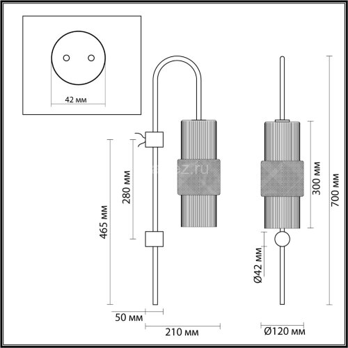 Бра Odeon Light 5017/1W